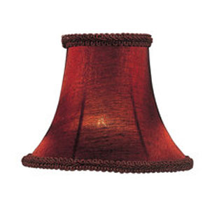 Livex Lighting S157 Chandelier Shade Red Silk Bell Clip Shade